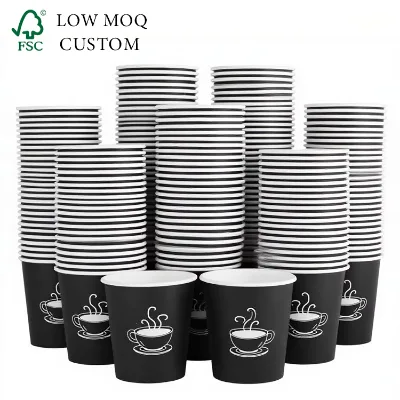 Custom logo Eco-friendly Biodegradable Compostable Food-grade Mini Coffee Cup with PE Coating Suitable for Hot and Cold Coffee