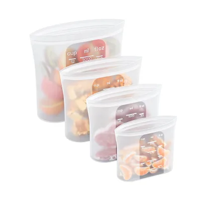Kitchen Refrigerator Thickened Food Grade Silicone Preservation Sealed Bag Fruit Vegetable Multi-functional Storage Bag