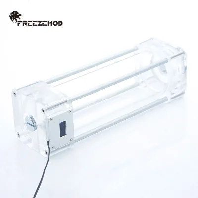 square Computer Water Cooler Acrylic Water tank LCD Temperature Display Reservoir Rgb Aura