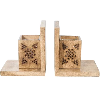 Wooden Bookends Desk Organizers Storage Holder Accessories for Home School Office Elegant Bookends Book Collection Management
