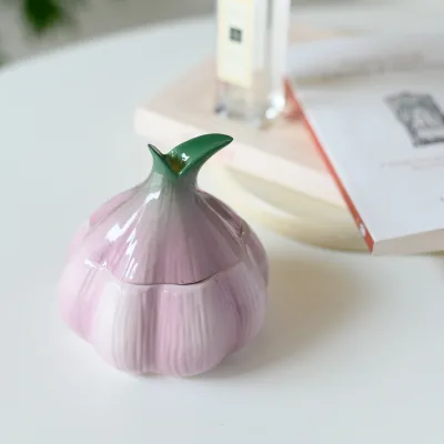 BEST Ceramic Stoneware Onion Jar with Lid Three-Dimensional Onion Shape Eco-Friendly Non-Toxic Candy Seasoning Storage Canister