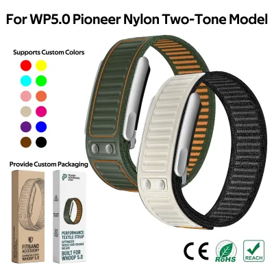 Newest Luxury Two-Tone Nylon Band for Whoop 5.0 Unisex Sport Strap for Women Men's Leather Strap Watch