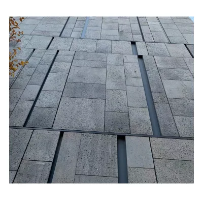 Natural Pietra Lavica Lava Basalto Volcanic Black Lava Stone Exterior Wall Cladding Project Customized Size