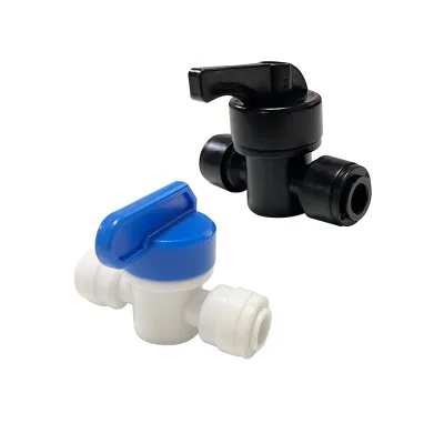 RO Water Straight 1/4" OD Hose Quick Connection Control Fittings Plastic Water Ball Valve Reveser Osmosis Aquarium Fittings