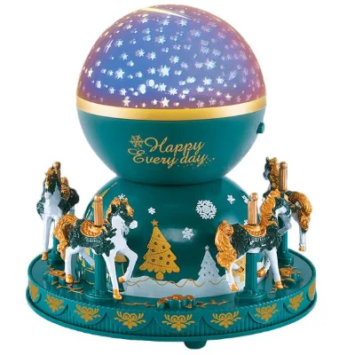 Carousel Projector Starry Sky Music Box Bedroom Ambient Light Full Star Night Light Children's Gift