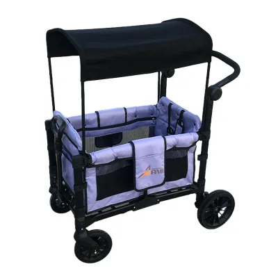 China Wagon Manufacturer Off-Road Fold Wagon 3-In-1 for Kids Garden Cargo Collapsible Wagon Stroller With Canopy