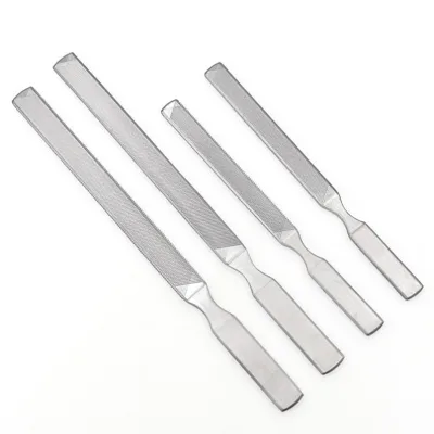 Factory-Direct Double-Sided Multi-Faceted Stainless Steel Nail and Foot File with Sandblasted Shaping