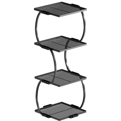 Adjustable 4-Tier Metal Black Shoe Rack Organizer Tall Narrow Vertical Shoe Shelf Front Door Entrance Bedroom Entryway Storage