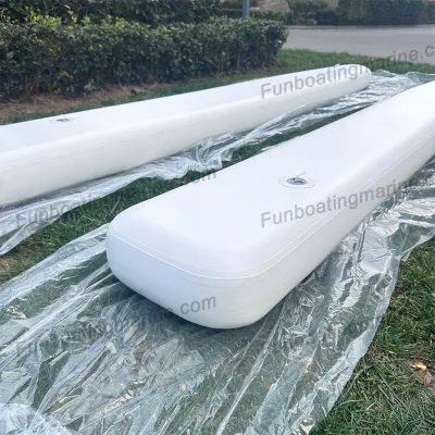 Pontoon Boat Accessories DWF Inflatable Floating Island Air Pontoon Boat Water Bike Parts Banana Hypalon Float Customized