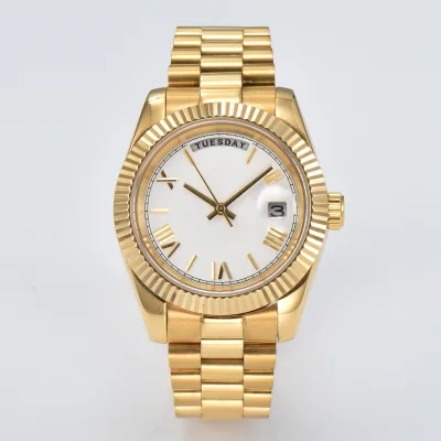 Men's Miyota 8285 Watches DayDate Fashion Calendar Week Showcases Men's Quartz Watches Waterproof Watches