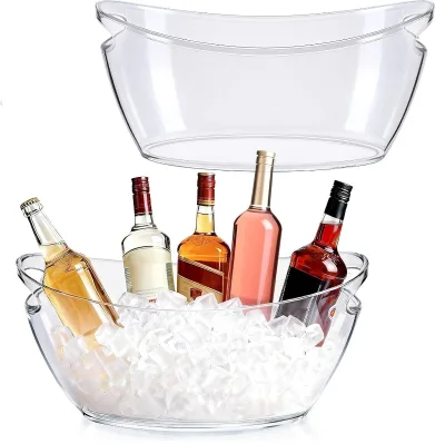HYX HYX-YH 5L Acrylic Boat Shape Ice Bucket Handle Modern Minimalist Design Sustainable Durable Lightweight Portable Beverage
