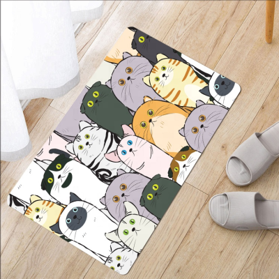 Custom Printable Pattern Antislip Water Absorb Rubber Back Door Mats for Home