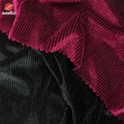 Stripe Metallic Scholl Red Tour Velvet Soft Corduroy Velour Tecido Veludo Design Fabric Velour Polyester Warp Knitting