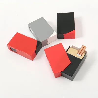 Creative Sliding-open Plain Rectangular Cigarette case Transforming Storage Box Protective Cover Modern Minimalist