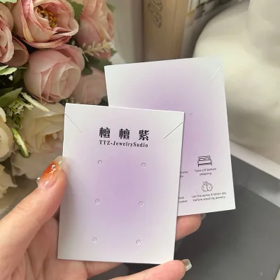 Custom Logo Cardboard Paper Hanging Earring Cards Necklace Jewelry Display Card With Hook Product for Earring and Necklace