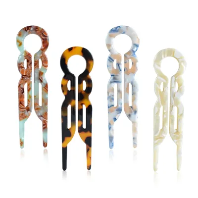 Kinling OEM Design Hot Sale Custom Chinese Style Elegant 9cm U-Shaped Acetic Acid Women's Durable Eco-Friendly Party Use Hairpin