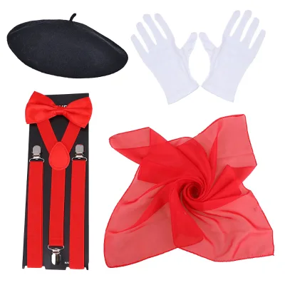 Hat, British Retro Style, Versatile Octagonal Bud Hat with square Scarf, Performance Costume Set, Role-playing Prop
