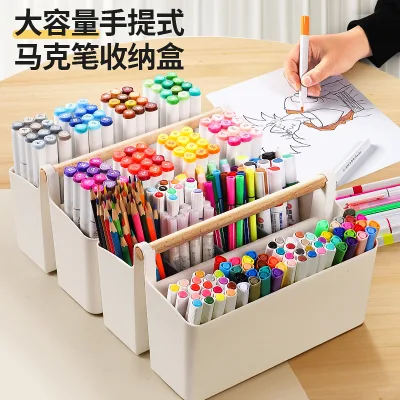 Student large-capacity storage pen holder, watercolor , marker , drawing , stackable cil, stationery box