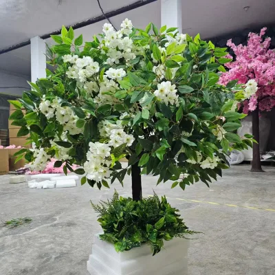 Customized Multi-sizes & Styles 1m to 4m Artificial Ivory White Cherry Blossom Tree for Wedding Party Home Decoration