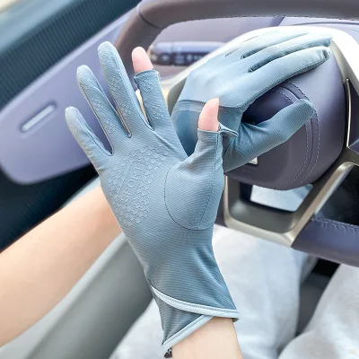 Custom Logo Women UV Protection Long Full Fingerless Gloves for Cycling Riding Outdoor Sports and Daily Wear