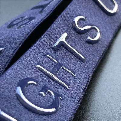 Custom Logo Letter Silicone Printing Elastic Nylon Band Large Silicon Bands For Clothing