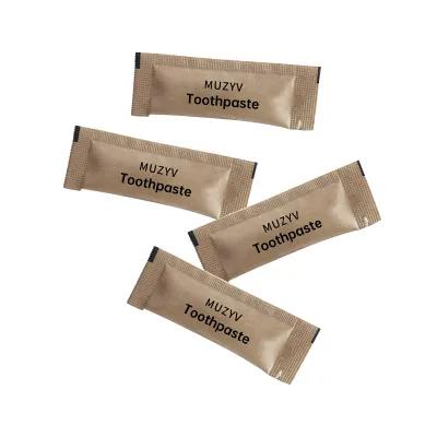 Custom Logo Eco-Friendly Travel Toothpaste Disposable Mini 5g/10g Size in Paper Bag for Airline and Hotel Use