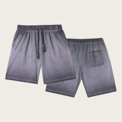 Summer New 420g Sports Style Washed Water Aged Vintage Cotton Men's Shorts