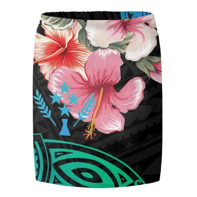 Customized Printed Sarongs Plumeria Plumeria Hibiscus Kosrae Tribal Pattern Designer Lungi Hot Selling Men Sexy Lungi Sarong