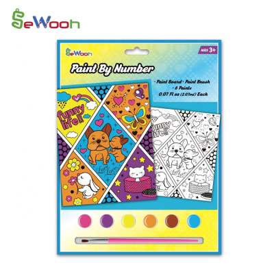 DIY Handpainted Cartoon Painting by Numbers Kids' Drawing Toys Artwork Gift for Children