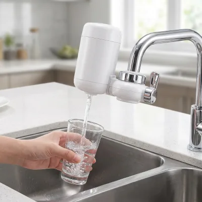 Anti-scale Activated Carbon Water Filter Faucet Kitchen Tap Scale Inhibitor Transparent Replaceable Cartridge Household Outdoor