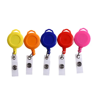 Rhinestone Custom Retractable Nurse Id Round Ears Badge Reel with Lanyard