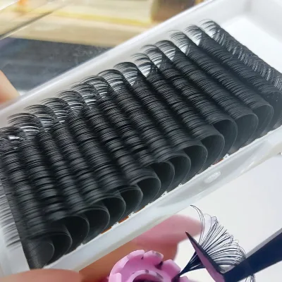 Cashmere Volume Silk Lash Trays 16 Row Cc .3 Dark Wispy c d Cashmere Eyelash Extension