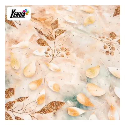 Viscose Rayon Fabric Popular Digital Print Rhinestones Breathable Custom Clothing Material for Vibrant Colored Shirts