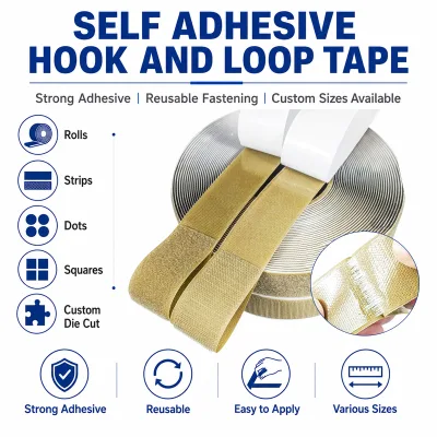 Custom Size Adhesive Hook and Loop Tape Precision Die Cut for Circuit Board Fixing