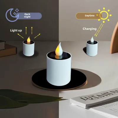 2026 New Indoor/Outdoor Waterproof Creative LED Candle Light Solar Energy Charged Dimmable for Christmas Garden ROHS Certified
