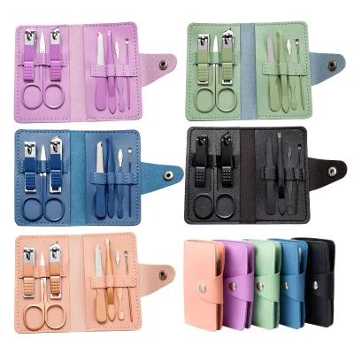 7 in 1 Nail Clipper Kit Nail File Scissors Carbon Steel Manicure Pedicure Cara Set With PU Case Nail Care Manicure Nail Kit