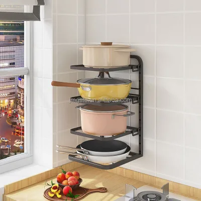 Pot Organizer Rack for Under Cabinet Heavy Duty Pan Rack Under Sink Storage Lid Organizer
