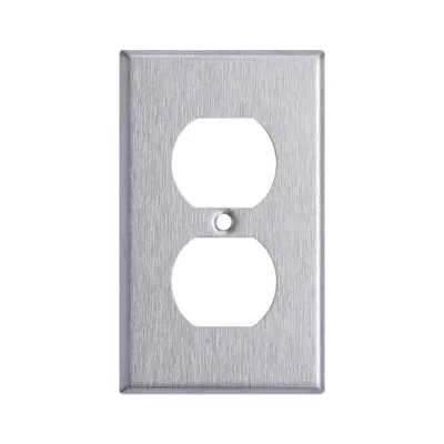 1 2 3 4 Gang Standard Size Duplex Receptacle Stainless Steel Wallplate