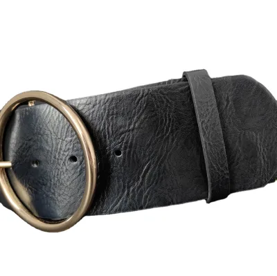 FM New Women's Fashion Round Needle Buckle Belt Women's Casual Denim Pants Waist Belt Women's All-match Dress Casual Belt