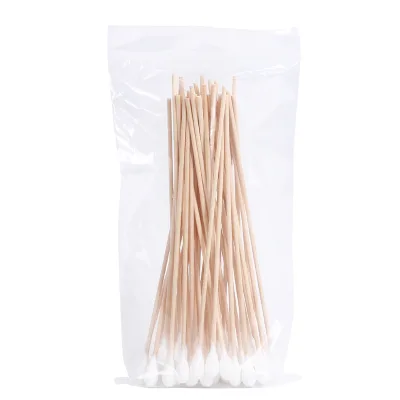 150 mm Single Head Industrial Cleaning Wooden Stick Long Cotton Swabs
