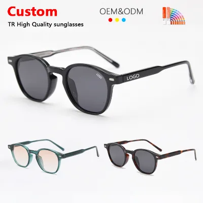 Customizable Logo New Color Sunglasses Men Women Retro Thin Frame UV400 Lenses Plain Plate Foot Polarized Sunglasses