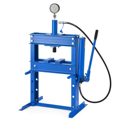 10 Ton Benchtop Hydraulic Press H Shape with Adjustable Worktable Pressure Gauge for Garage Shop Repair Bearing Bushing U Joint