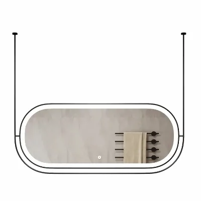 Oval LED Bathroom Mirror, Ceiling-hanging Type, Suitable for Hotels/bathrooms, Customizable Size.