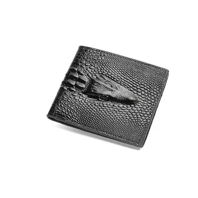 Short Style crocodile Pattern Business Cross-shaped Multi-functional Large Billfold Passport case Wholesale