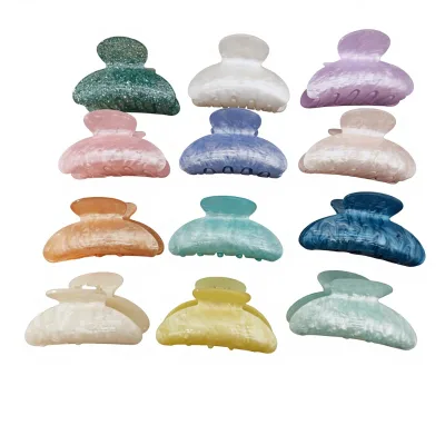 Women's Acetate Large Claw Hair Clips New Design Fashion Marble Style Sweet Accessory