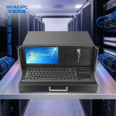 HVAEIPC HW 4U9CM 4U Rack Embedded Computer 8.9 Inch LCD Keyboard Drawer Hot-Swap HDD Intel 3rd-14th Dual LAN VGA 512GB 16/8/4GB