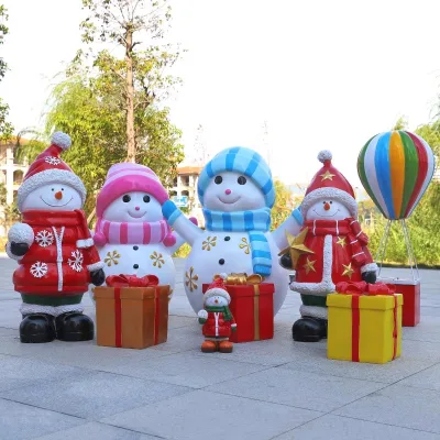 shop decoration life size santa sculpture christmas nutcracker decoration hot air balloon props