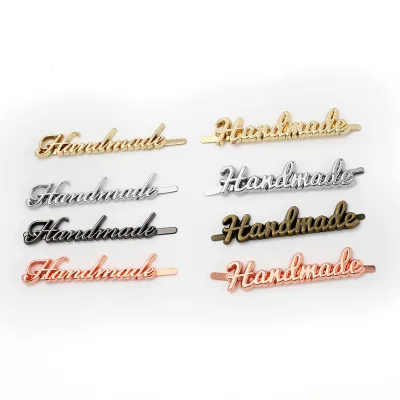 50*12mm Handmade Letters Metal Bag Label Handcraft Decorative Tags for Purse Buckles DIY Hardware Sewing Accessories
