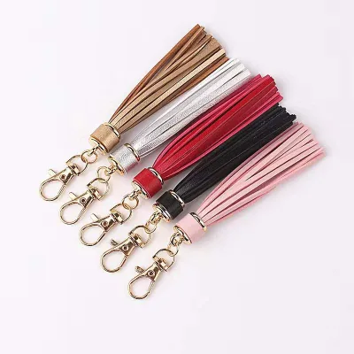 Accessories for Bags Tassel KeyChain Women Cute Tassel Hanging Pendant PU Leather Tassels Car KeyRing Ornaments Jewelry Trinket