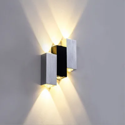 6W SILVER Decorative Led Light New Outdoor Stair Wall Lamp and Outdoor Nightlight Home Wall Lights Fancy Lights for Home